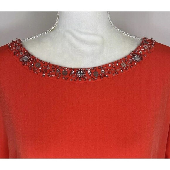 Susan Graver Liquid Knit Cold Shoulder Embellishment Blouse Plus Size 1X (18/20) - Picture 9 of 12